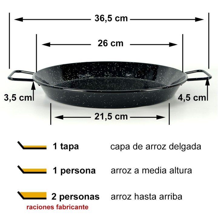 Paellera esmaltada 26cm | Paelleros Roger