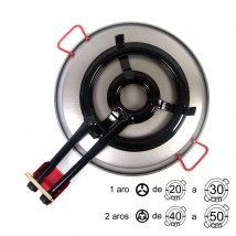 Qué paellas se pueden hacer con un paellero de 35 cm de tubo plano de 2 fuegos: Gama Premium