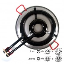 Qué paellas se pueden hacer con un paellero de 45 cm de tubo plano de 2 fuegos: Gama Premium