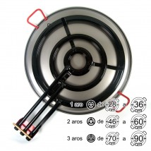 Qué paellas se pueden hacer con un paellero de 64 cm de tubo plano de 3 fuegos: Gama Premium