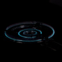 Paellero gas de 35 cm con 2 fuegos encendidos - Llama Azul