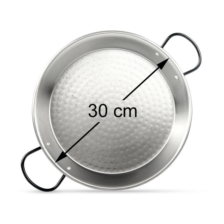 Paellera de acero pulido 30cm - 1 ración | Paelleros Roger