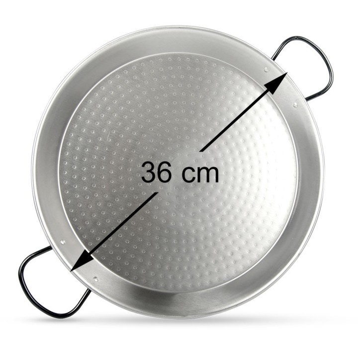 Paellera de acero pulido 36cm - 2 a 3 personas | Paelleros Roger