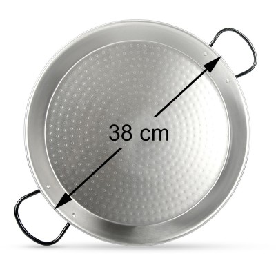 Paellera de acero pulido de 38 cm Vaello