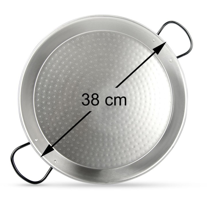 Paellera de acero pulido 38cm - 3 raciones | Paelleros Roger