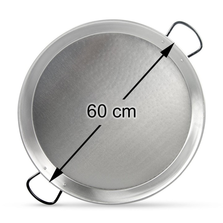 Paella de acero pulido 60cm - 9 o 12 personas | Paelleros Roger