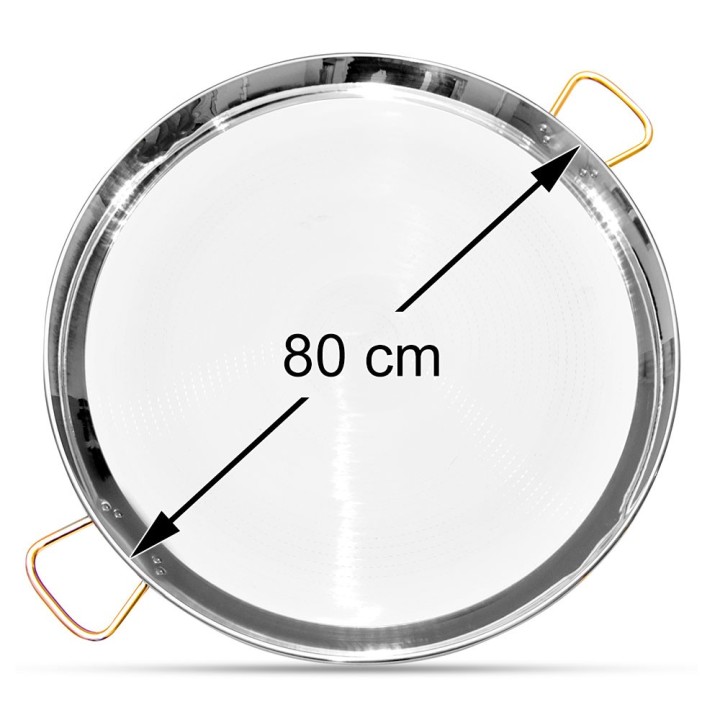 Paellera inoxidable 80cm de 15 a 20 personas | Paelleros Roger