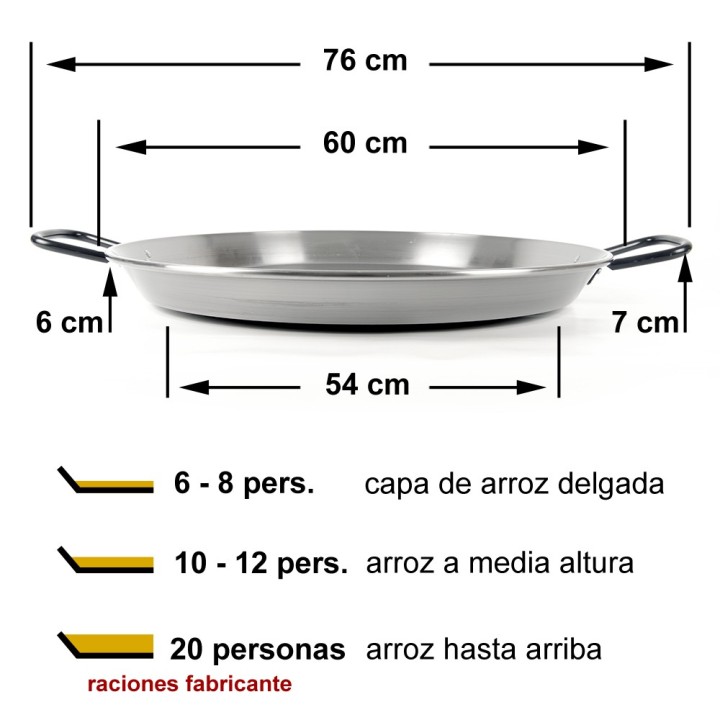 Paellera profesional 60cm 9 - 12 personas | Paelleros Roger