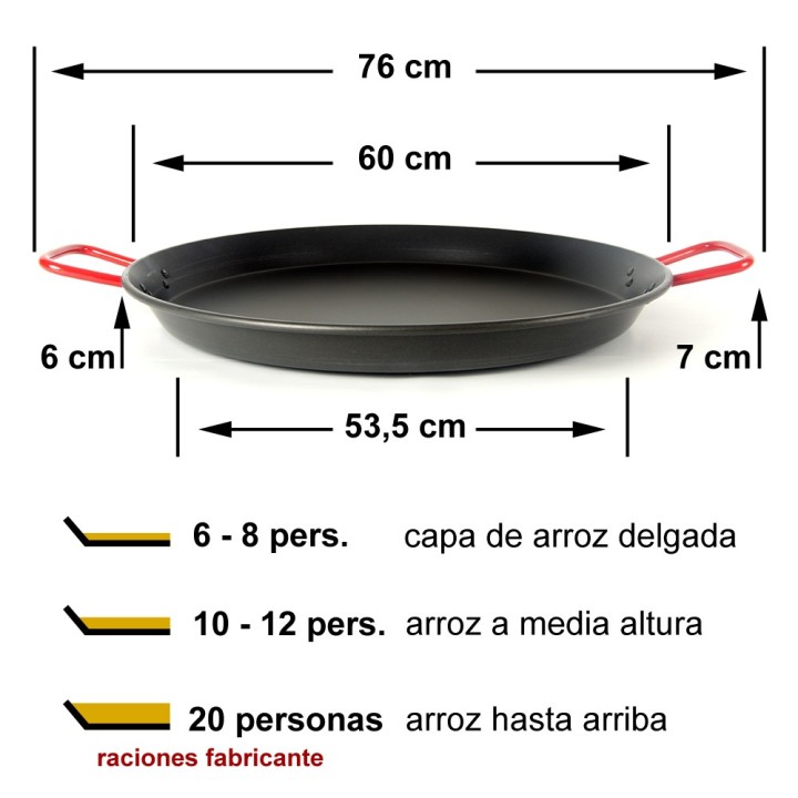 Paella antiadherente de 60cm [9 - 12 personas] | Paelleros Roger