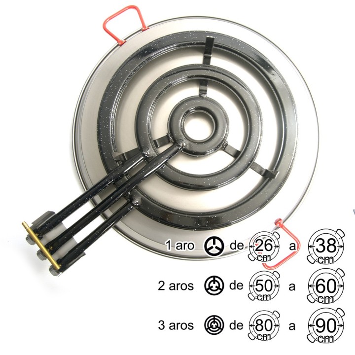 Paellero de gas natural Flames VLC TT-600 de 60cm