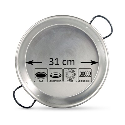 Paella de inducción 36cm de acero pulido Vaello