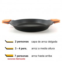 Paellera Bra para 2 personas. Máximo 7 raciones a máxima capacidad