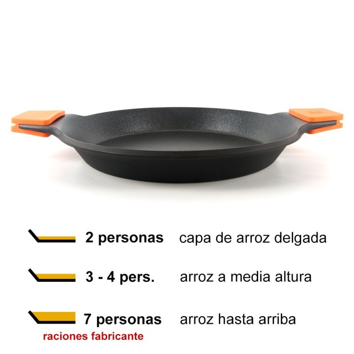 Paellera Bra para 2 personas. Máximo 7 raciones a máxima capacidad