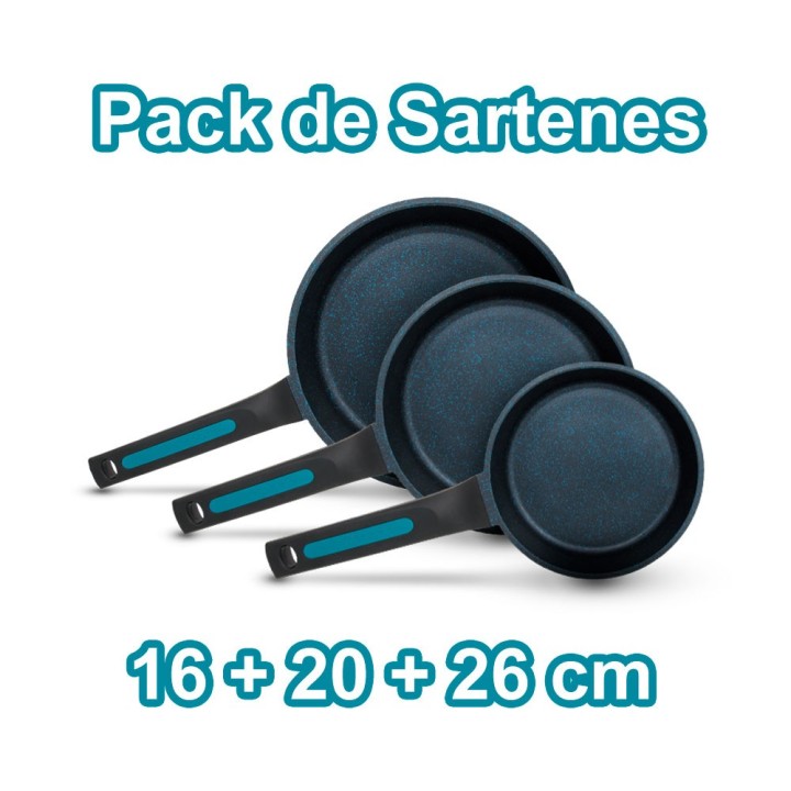 Pack de 3 sartenes Arcos Thera antiadherente premium