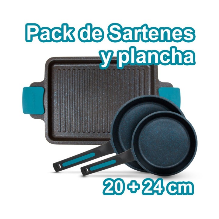 Juego de 2 sartenes y grill Arcos Thera antiadherente premium