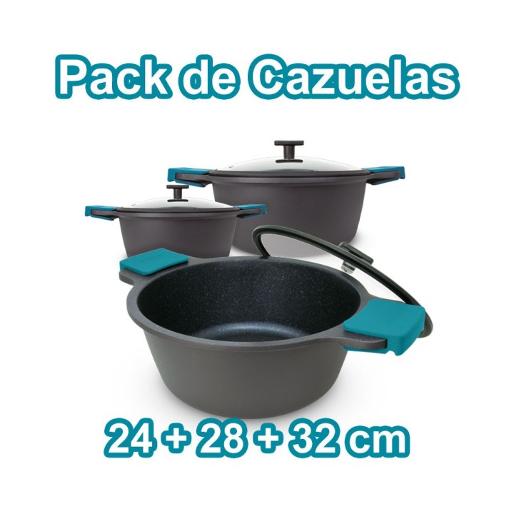 Pack de 3 cacerolas Arcos Thera antiadherente premium