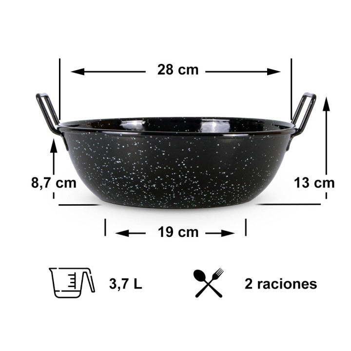 Sartén honda esmaltada 28cm ø | Paelleros Roger