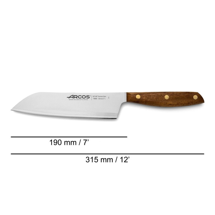 Cuchillo Santoku Arcos (190mm) Serie Nordika 166600 | Paelleros Roger