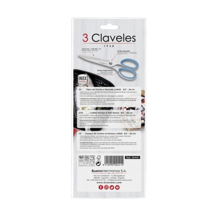Tijeras de Cocina Pescado Large 3 Claveles | Paelleros Roger