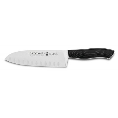 Cuchillo Santoku Alveolado 18cm 3 Claveles Rioja 01419