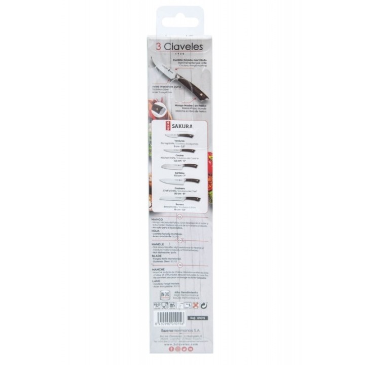 Cuchillo Verduras 9cm 3 Claveles Sakura | Paelleros Roger