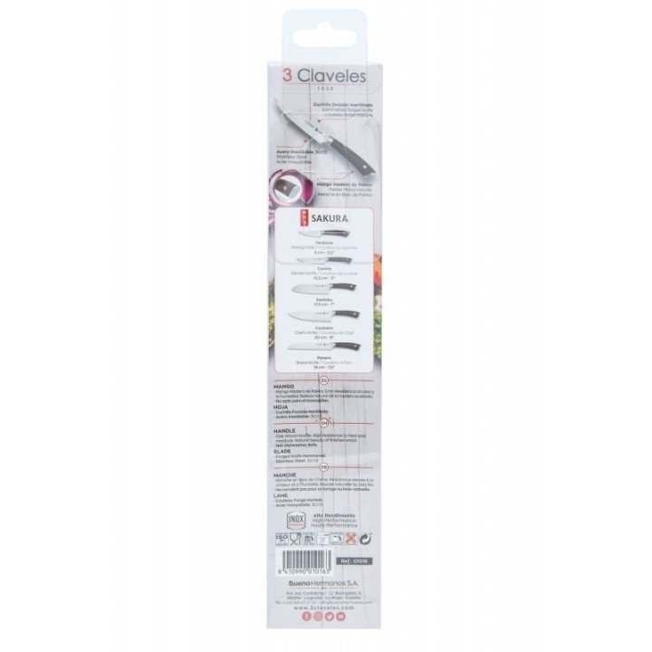 Cuchillo Cocina 12.5cm 3 Claveles Sakura | Paelleros Roger