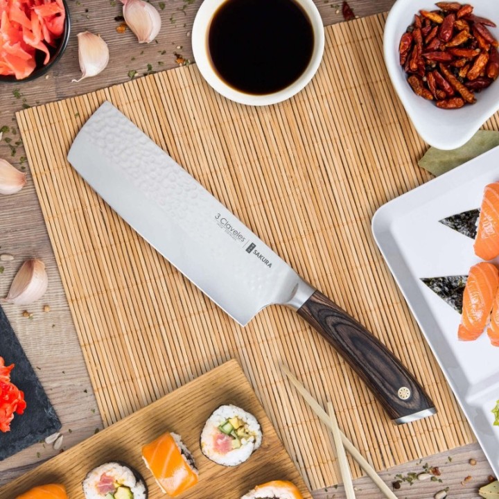 Cuchillo Usuba 17cm 3 Claveles Sakura  | Paelleros Roger