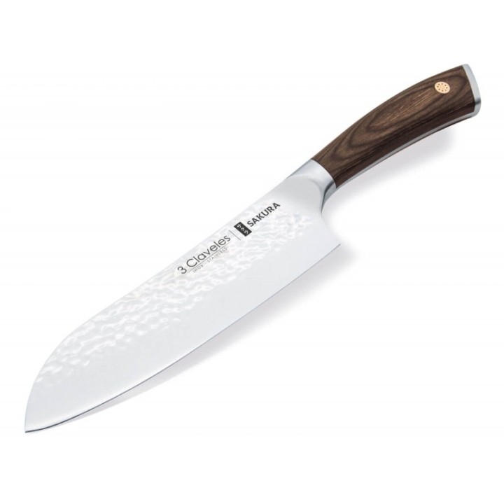 Cuchillo Santoku 17.5cm 3 Claveles Sakura  | Paelleros Roger