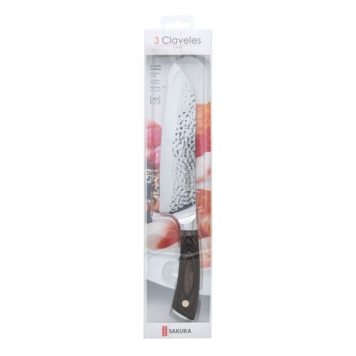 Cuchillo Santoku 17.5cm 3 Claveles Sakura  | Paelleros Roger