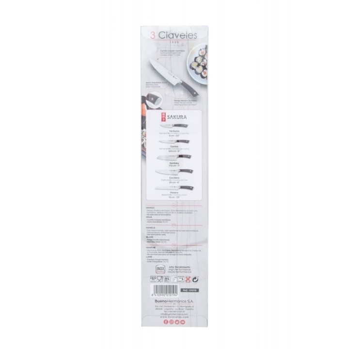 Cuchillo Cocinero 20cm 3 Claveles Sakura | Paelleros Roger
