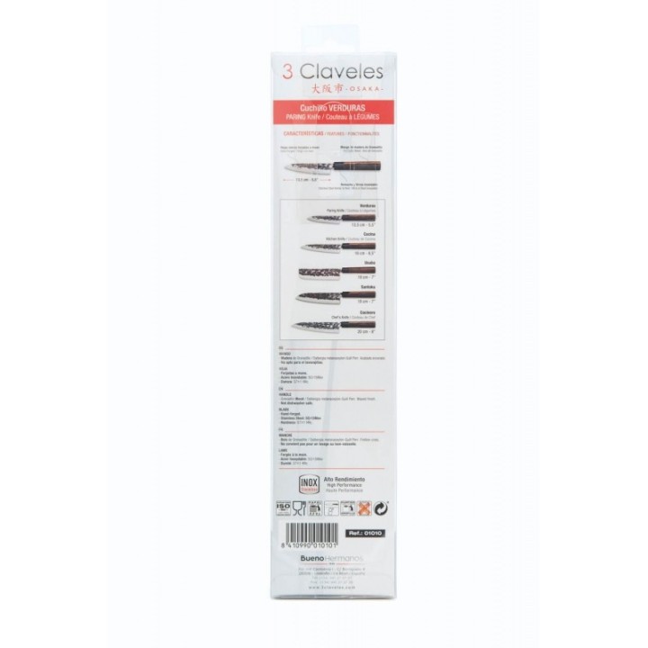 Cuchillo Verduras 13.5cm 3 Claveles Osaka | Paelleros Roger