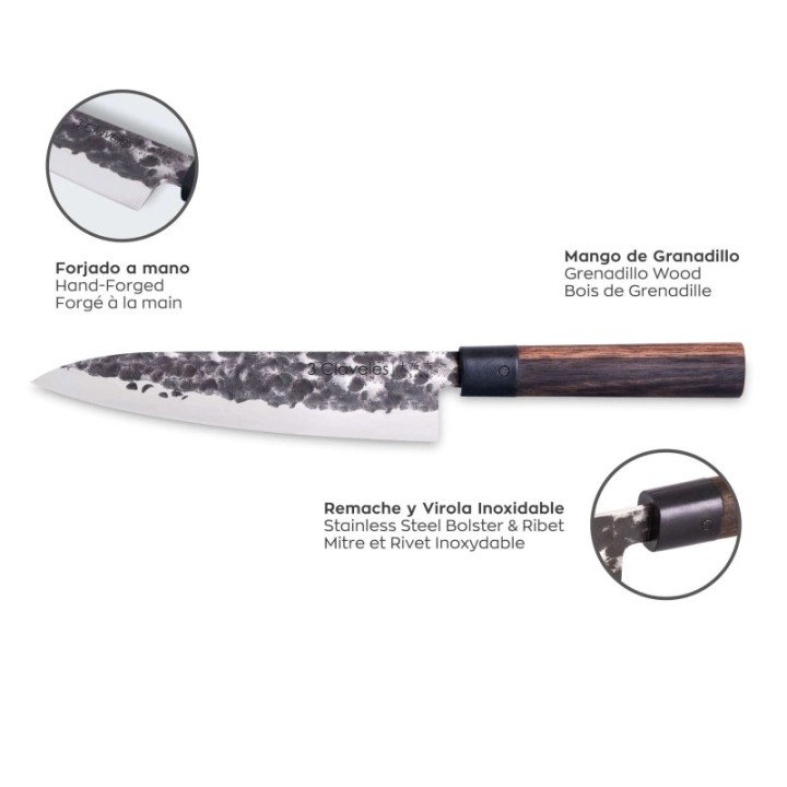 Cuchillo Cocinero 20cm 3 Claveles Osaka | Paelleros Roger