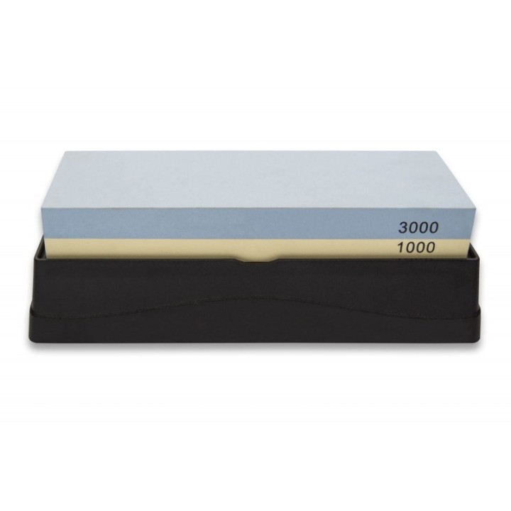 Piedra de afilar 1000/3000 con 3 accesorios  | Paelleros Roger