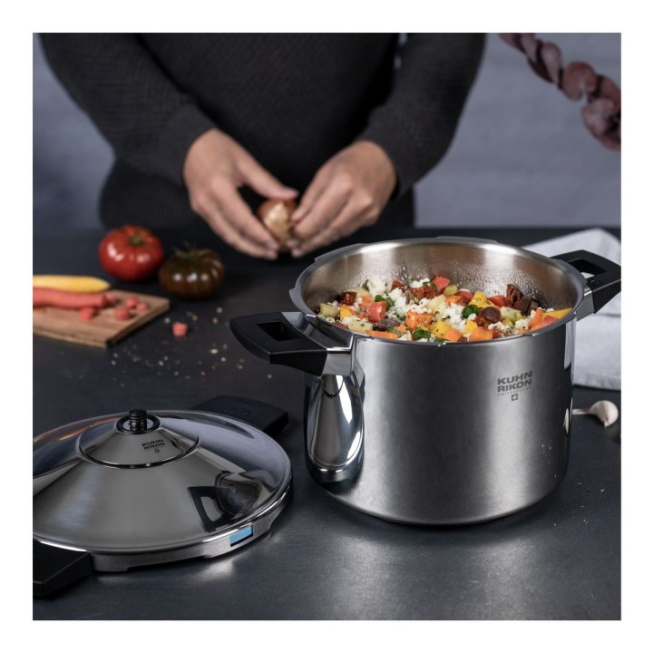 Olla a Presión Kuhn Rikon Duromatic Inox con asas 8L - 24CM | Paelleros Roger