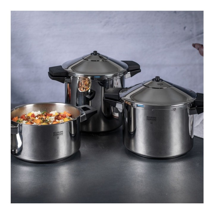 Olla a Presión Kuhn Rikon Duromatic Inox con asas 8L - 24CM | Paelleros Roger