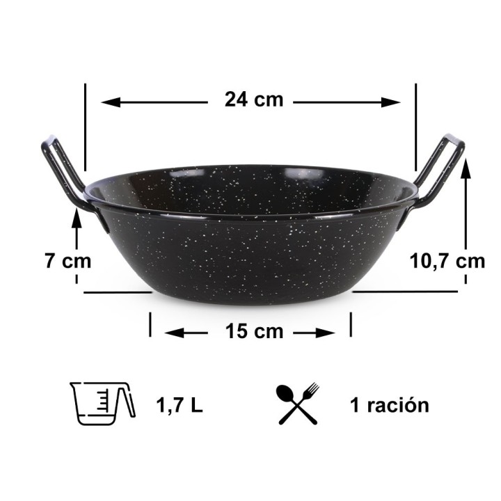 Sartén honda esmaltada 24cm ø | Paelleros Roger