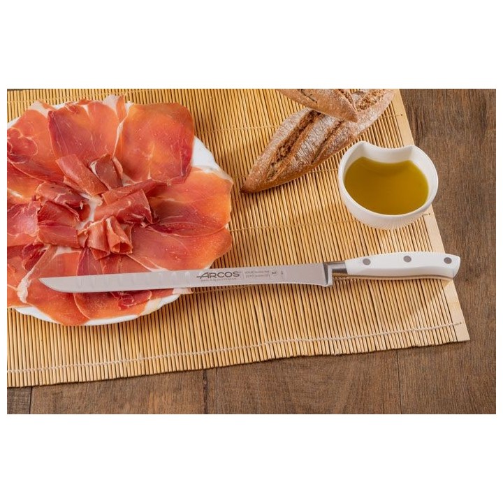 Pack deshuesador y jamonero + chaira y pinzas para jamón -  Serie Riviera Blanc