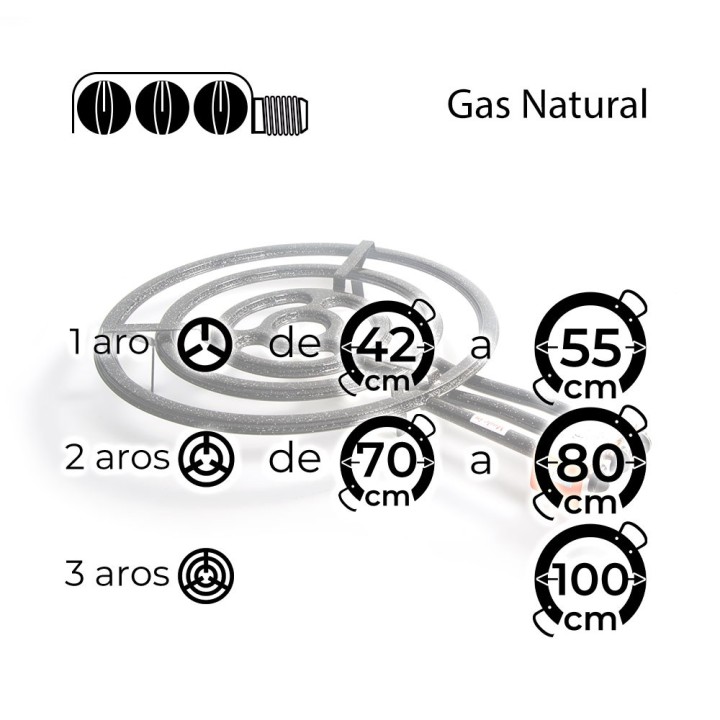 Paellero a gas natural El Cid L-70 +GAS Alta Potencia de 70 cm