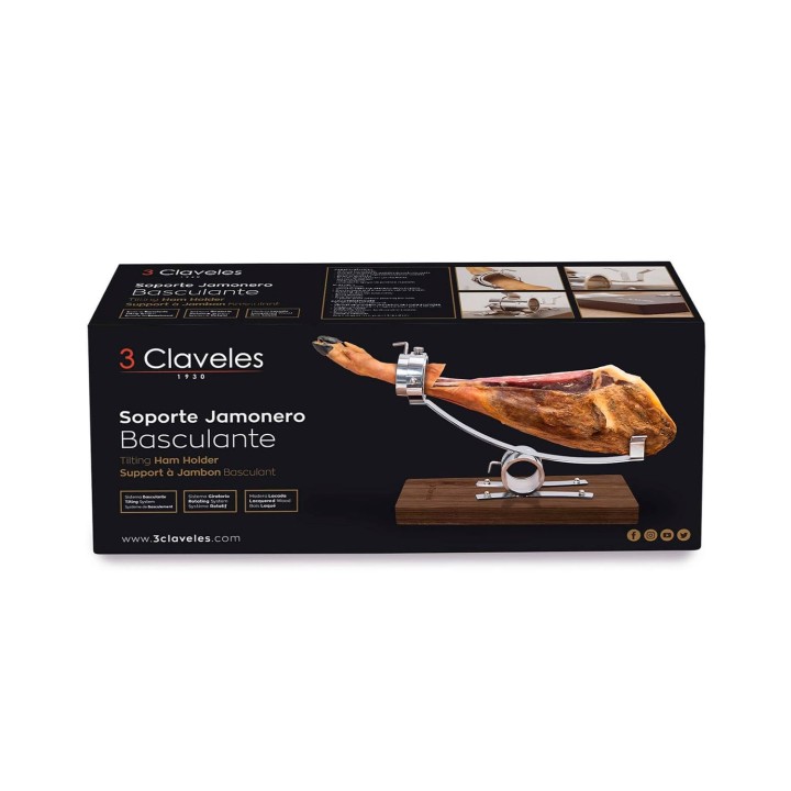 Soporte Jamonero Basculante y giratorio 3 Claveles 01748 | Paelleros Roger