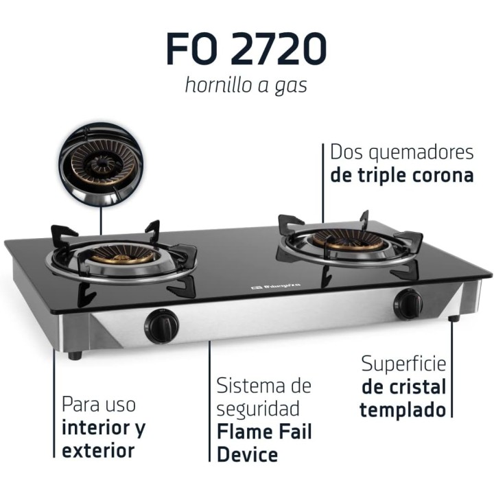 Hornillo de gas 2 fuegos - triple corona - para interior | Paelleros Roger