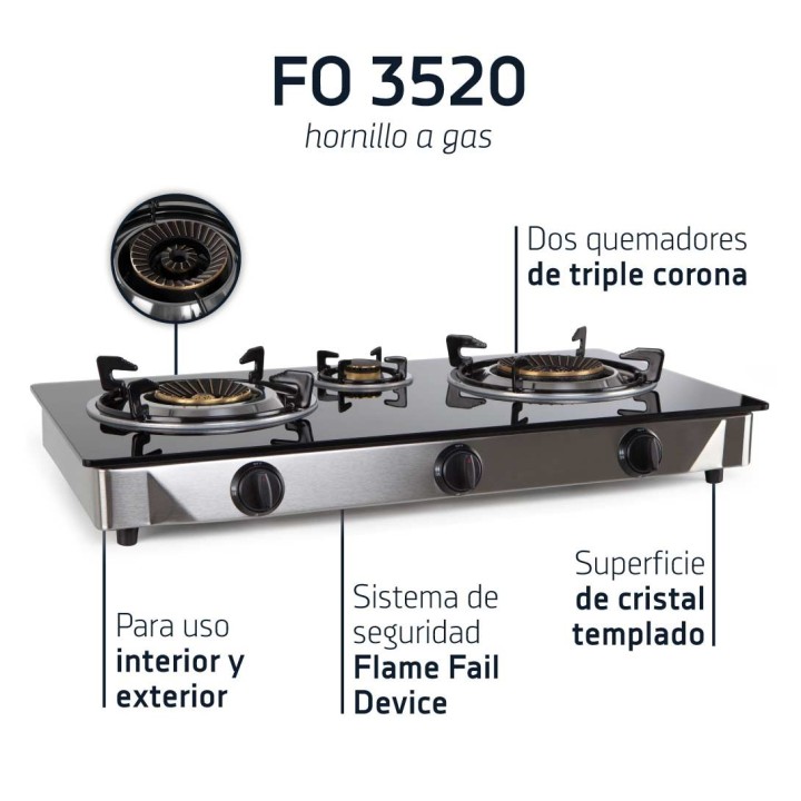 Hornillo de gas 3 fuegos - triple corona - para interior | Paelleros Roger