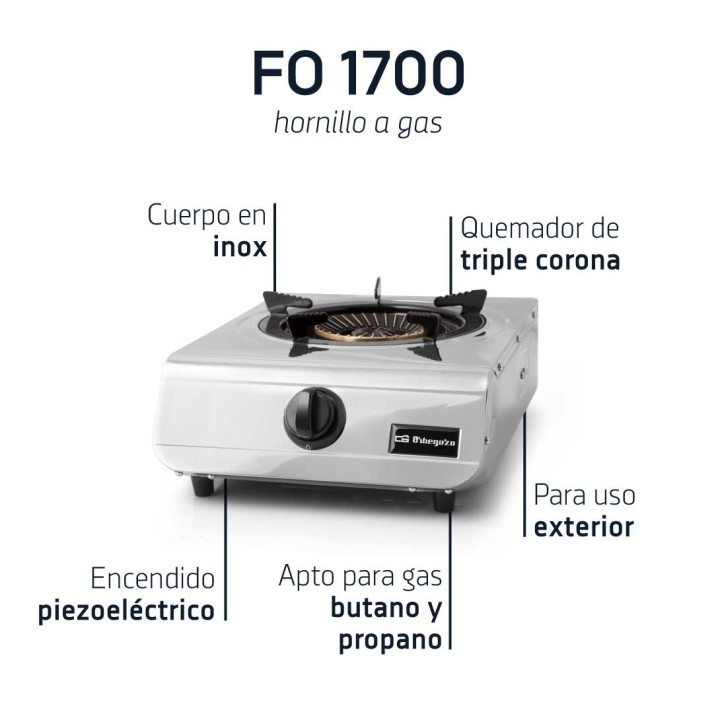 Cocina de acero inoxidable de triple corona de 1 fuego | Paelleros Roger
