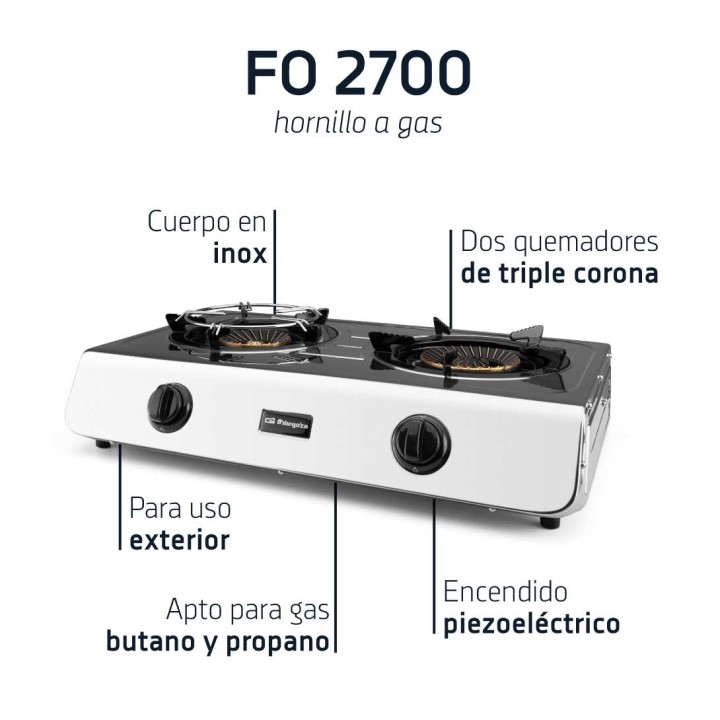 Cocina de acero inoxidable de triple corona de 2 fuegos | Paelleros Roger