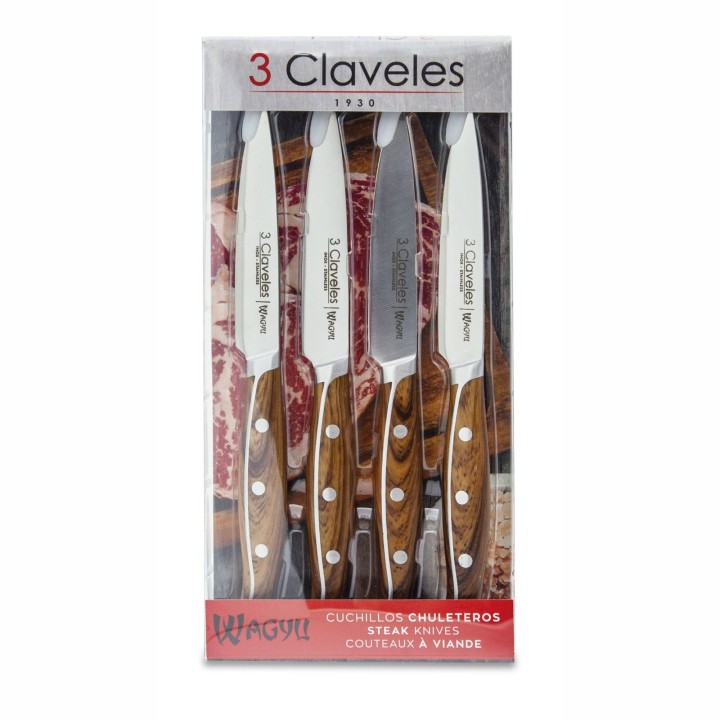 Set 4 Cuchillos Chuleteros Wagyu- 3 Claveles | Paelleros Roger
