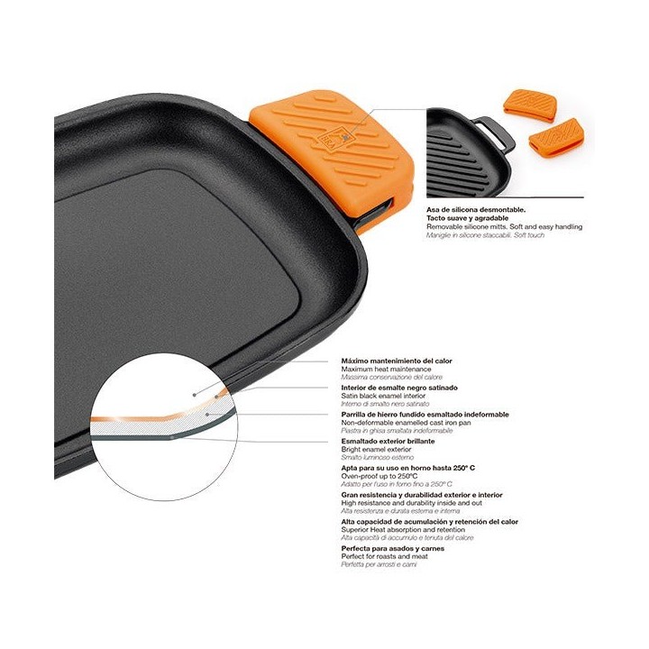 Plancha hierro fundido rayas 35 cm  | Paelleros Roger