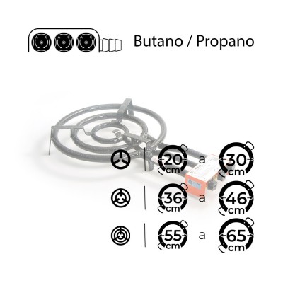 Paellero de gas El Cid 450-3 de 45cm con 3 aros