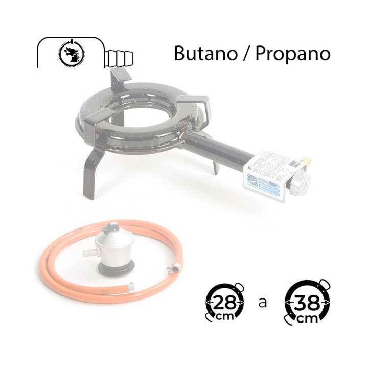 Paellero de gas 18 cm + Kit completo de gas