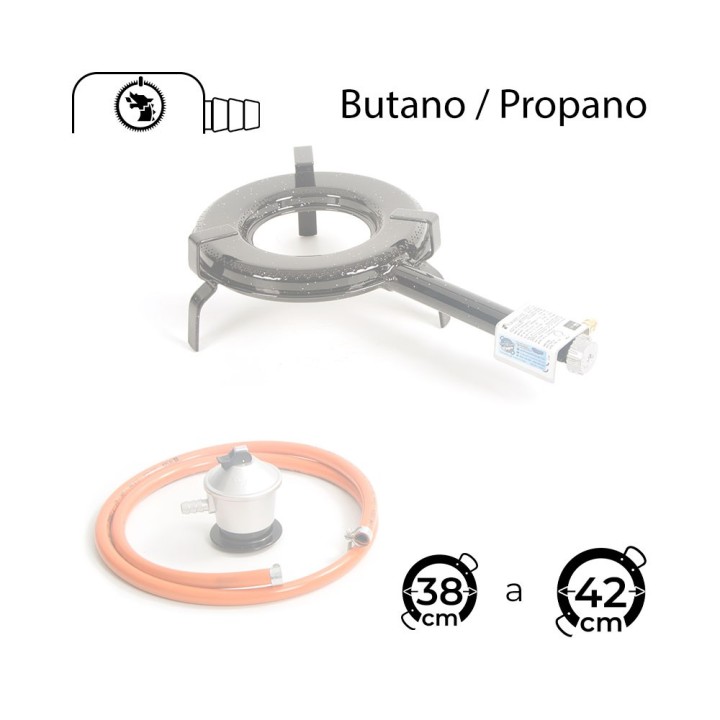 Paellero de gas 25 cm + Kit completo de gas