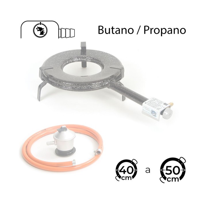 Paellero de gas 30 cm + Kit completo de gas