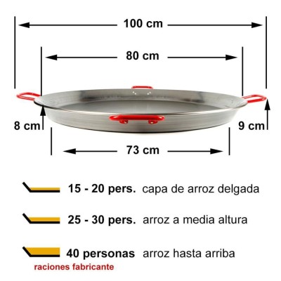 Paella de acero pulido de 80 cm El Cid